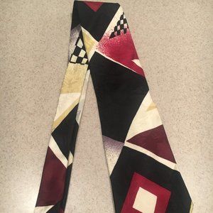 Bachrach Tie 100% Silk Geometric Color Block Tie